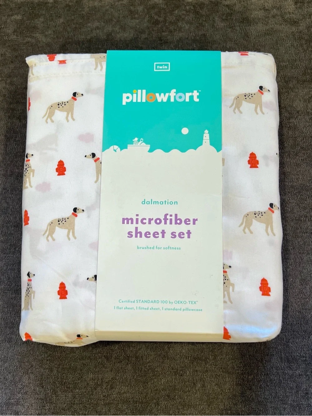 NWT Pillowfort Dalmatian Microfiber Sheets- Twin